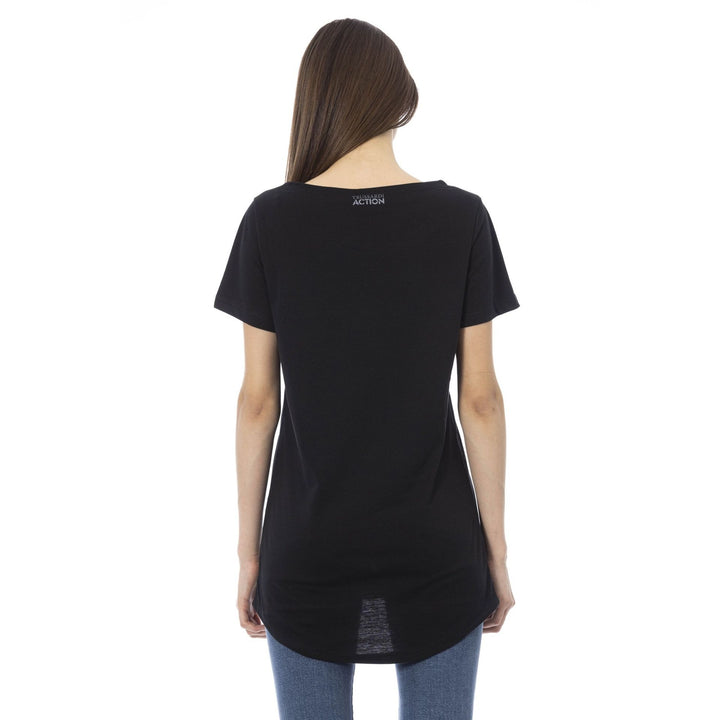 Trussardi Action women's black graphic printT-shirts