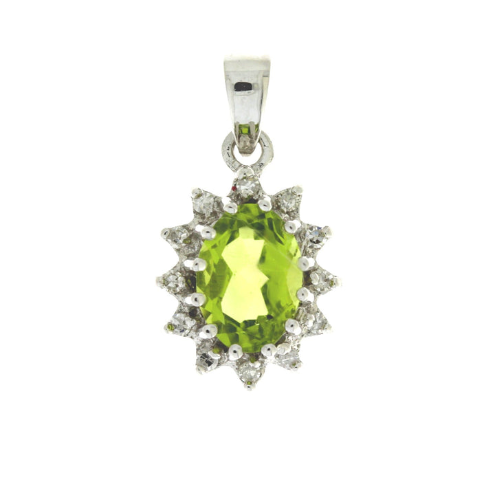 .96ct Peridot Diamond Fashion Pendants 10KT White Gold