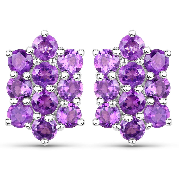 6.80 Carat Genuine Amethyst .925 Sterling Silver 3 Piece Jewelry Set (Ring, Earrings, and Pendant w/ Chain)