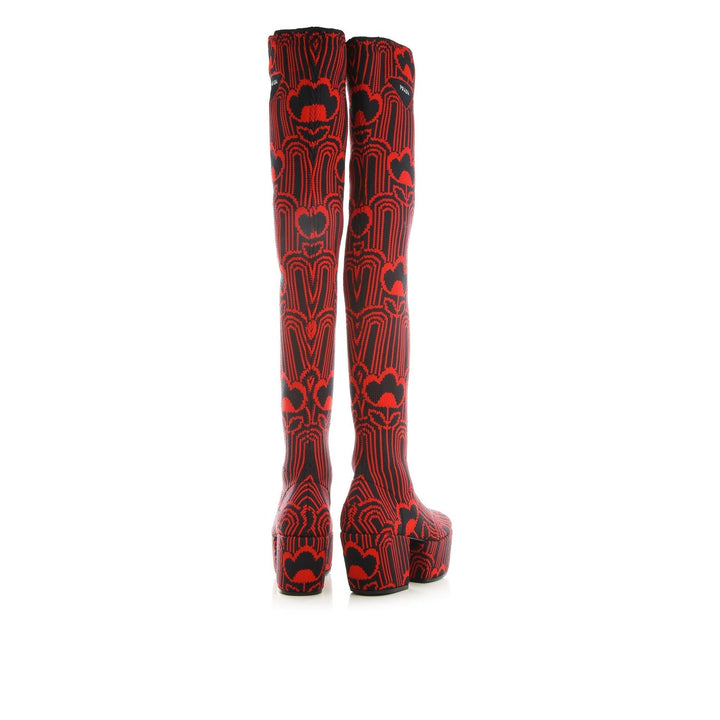Prada Jaquard Embroidered Boots Women