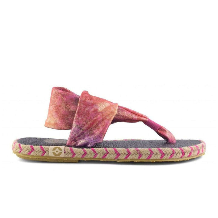 Nalho women's pink, yellow open toe fabric thong Sandals