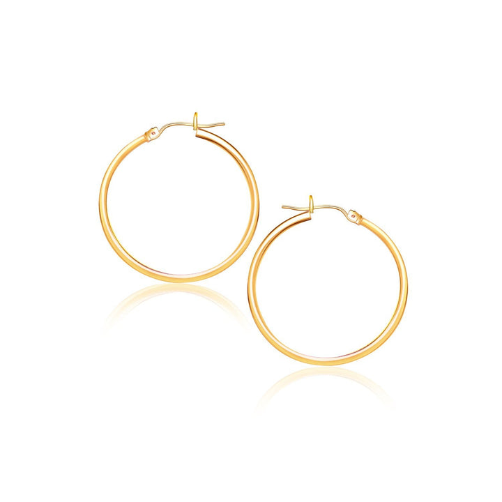 14k Yellow Gold Polished Hoop Earrings (2x40mm)