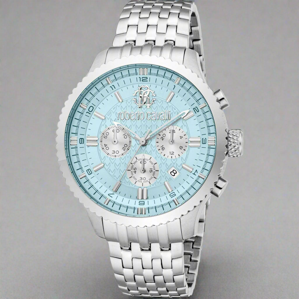 Roberto Cavalli men's sky blue Chronograph Watch