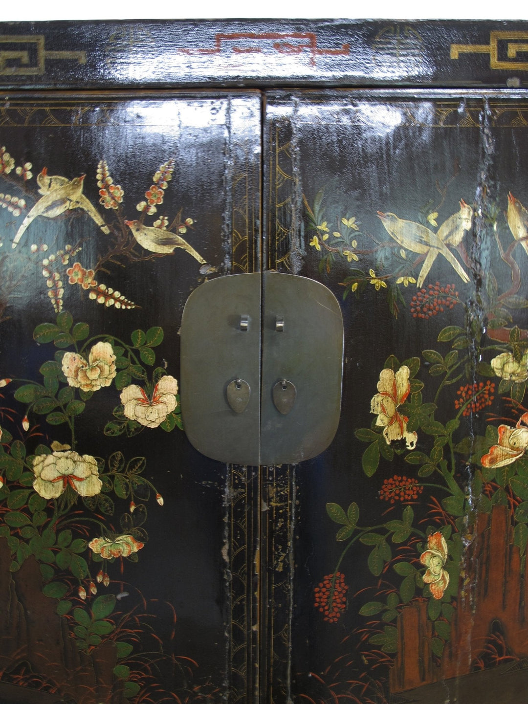 Birds and Flower Antique Chinese Cabinet