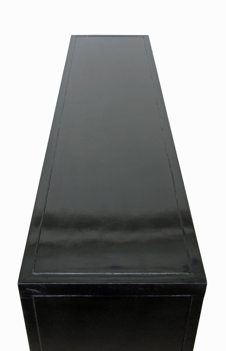 Black Lacquer Sideboard w 8 Drawers