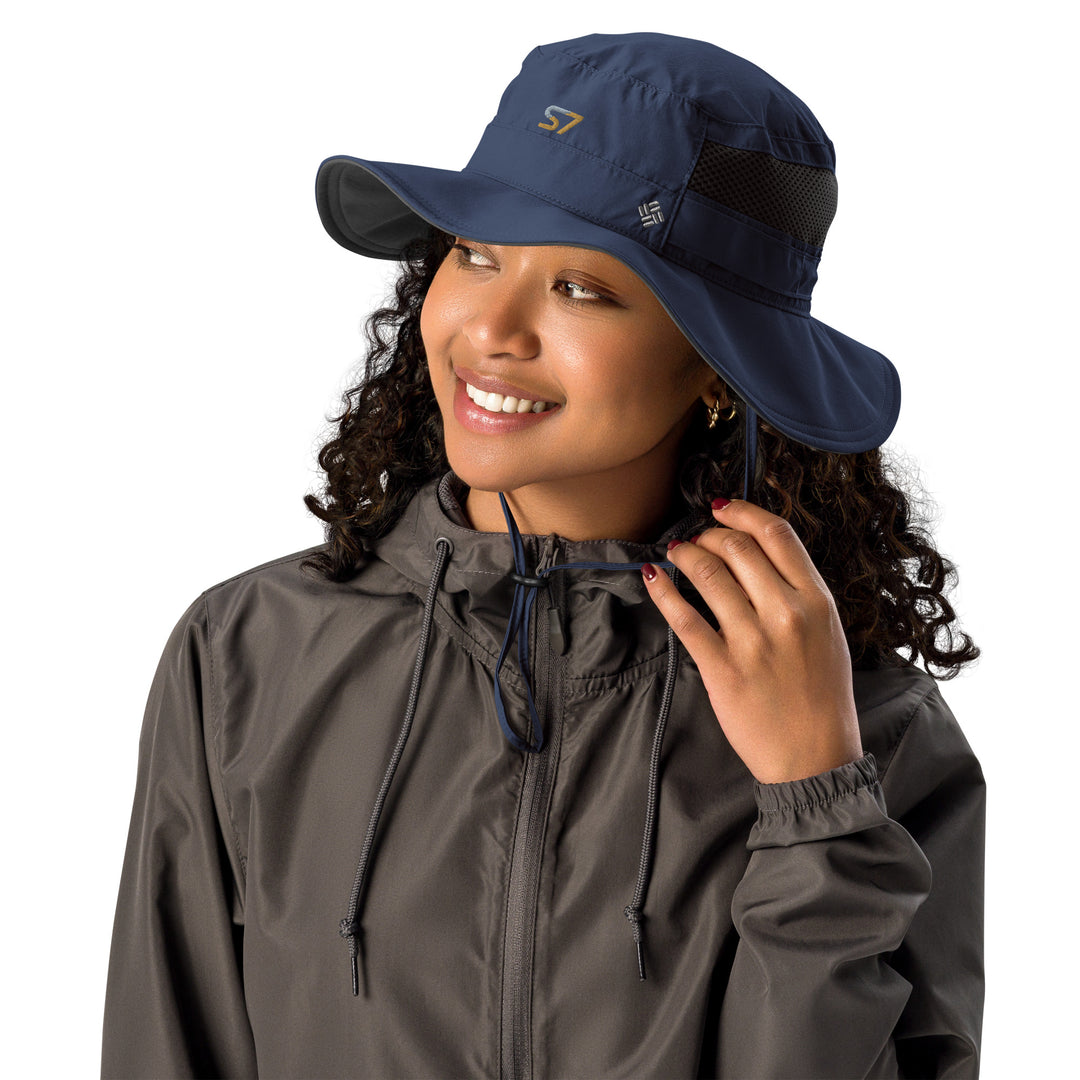 Columbia booney hat with an embroidered S7 logo on the front.