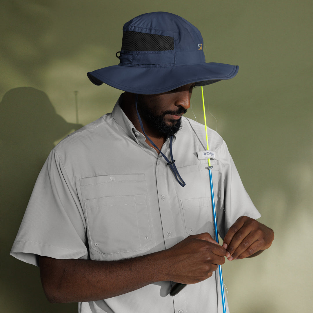Columbia booney hat with an embroidered S7 logo on the front.
