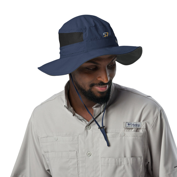 Columbia booney hat with an embroidered S7 logo on the front.