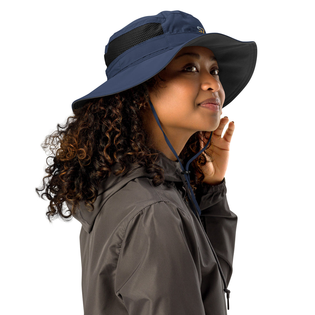 Columbia booney hat with an embroidered S7 logo on the front.