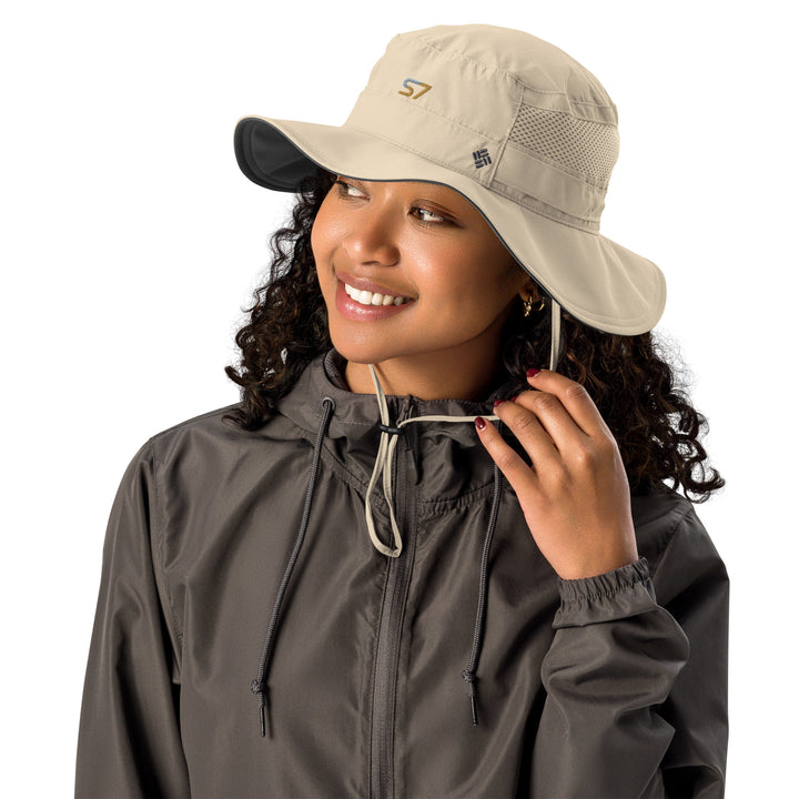 Columbia booney hat with an embroidered S7 logo on the front.