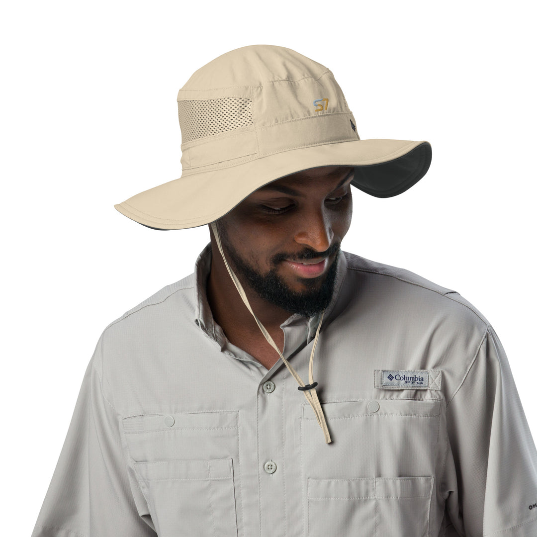 Columbia booney hat with an embroidered S7 logo on the front.