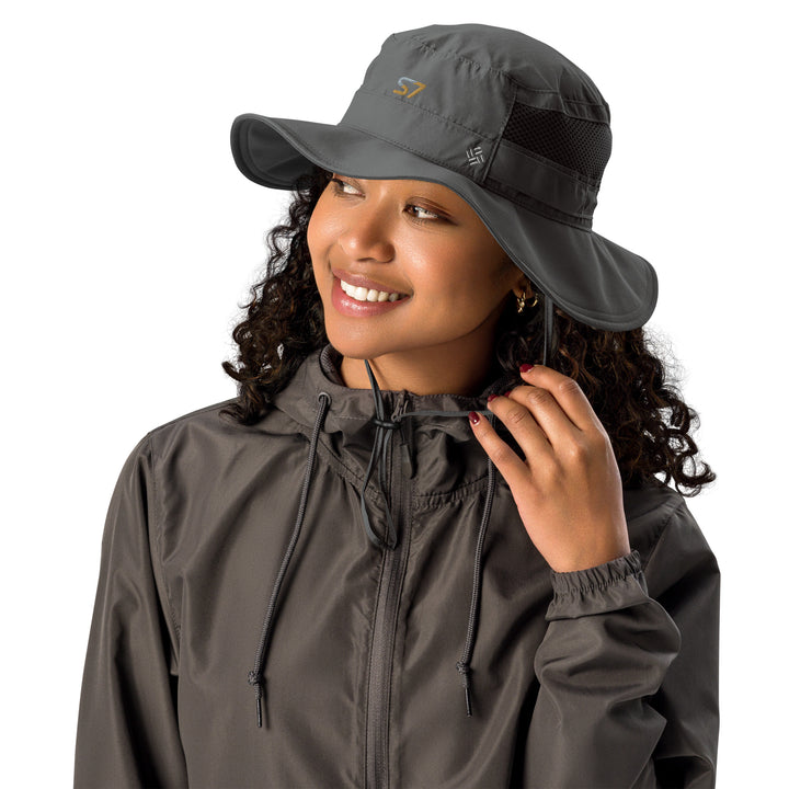Columbia booney hat with an embroidered S7 logo on the front.