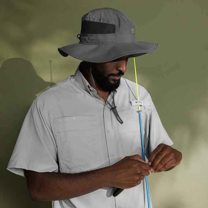 Columbia booney hat with an embroidered S7 logo on the front.
