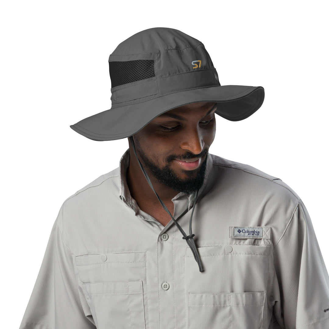 Columbia booney hat with an embroidered S7 logo on the front.