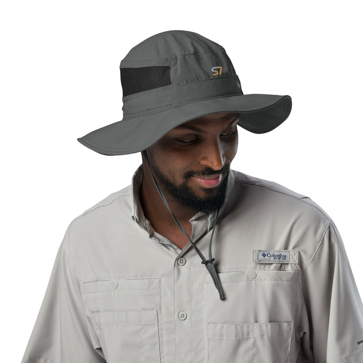 Columbia booney hat with an embroidered S7 logo on the front.