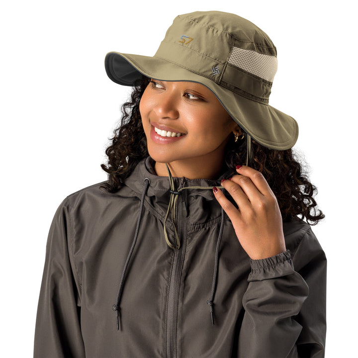 Columbia booney hat with an embroidered S7 logo on the front.
