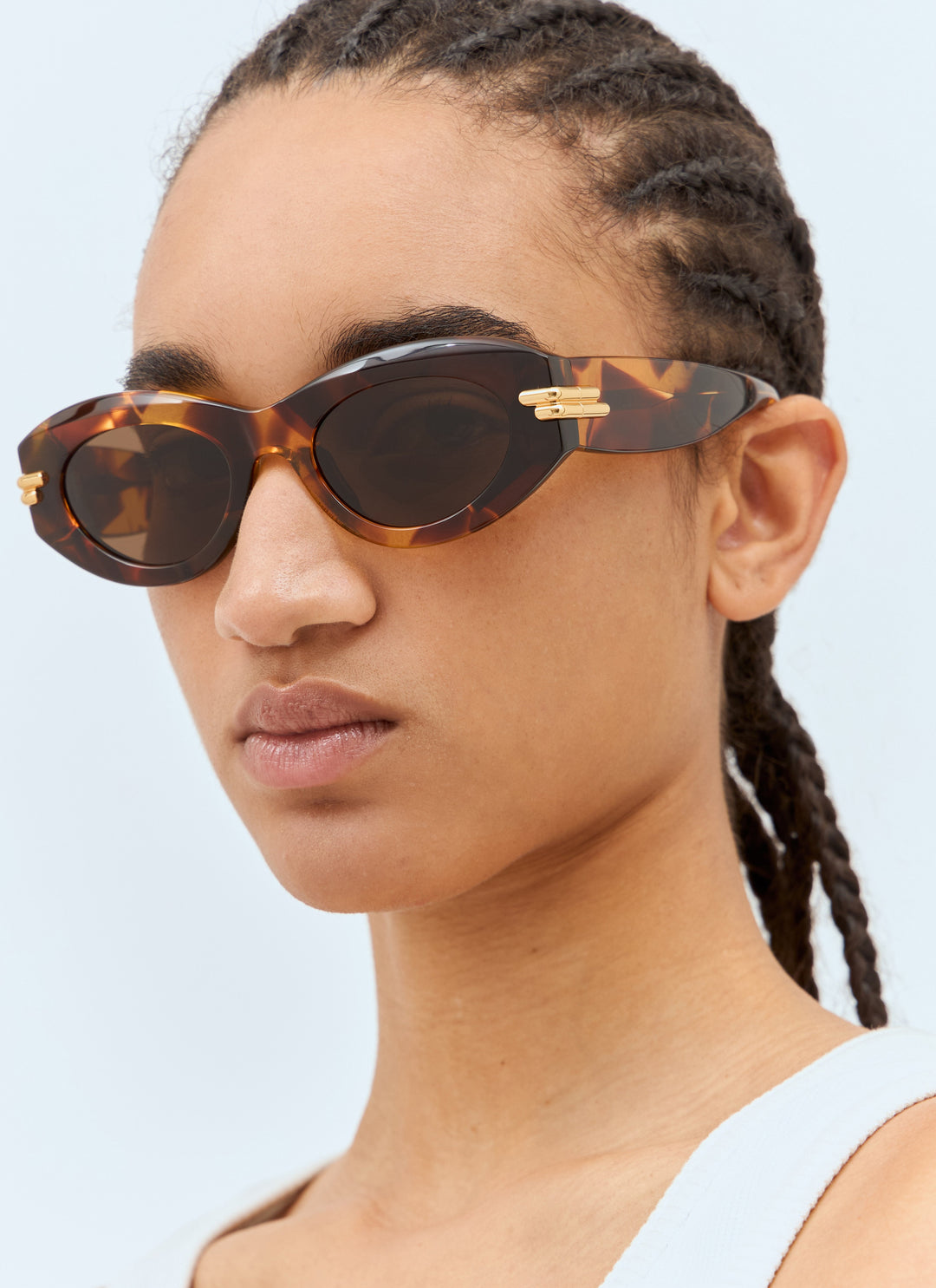Bottega Veneta Women Mitre Oval Sunglasses