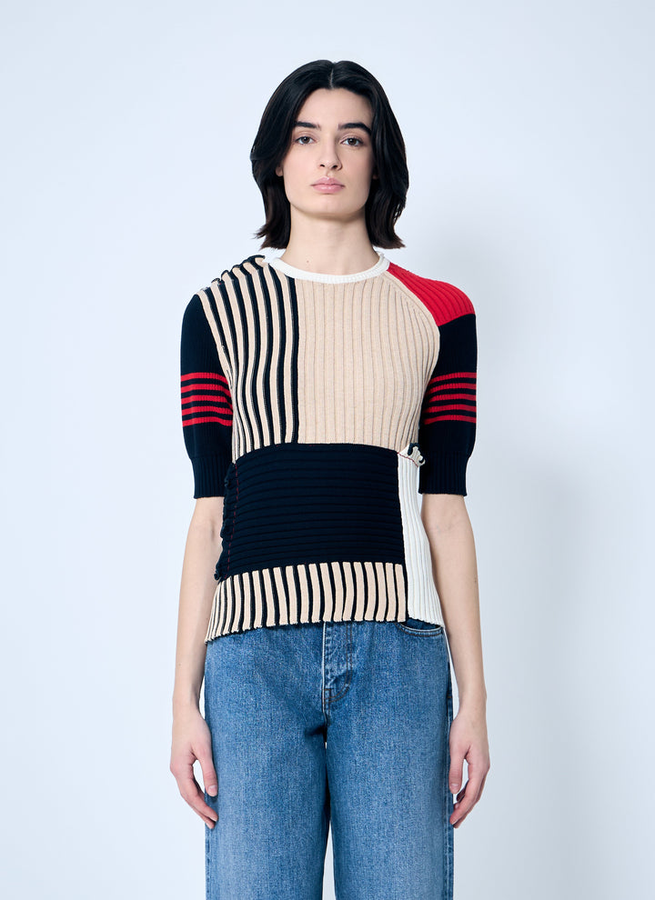Bottega Veneta Women Rib Patchwork Sweater