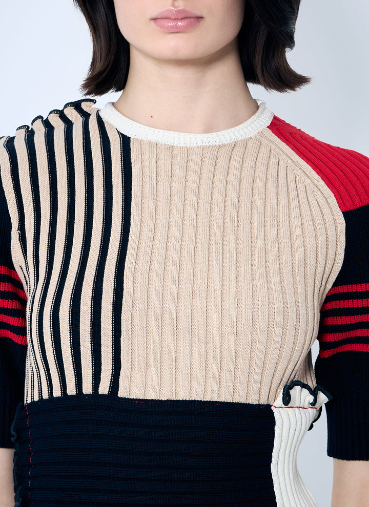 Bottega Veneta Women Rib Patchwork Sweater