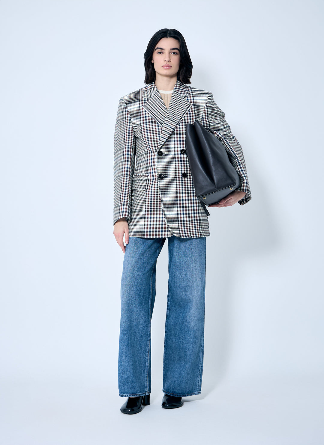 Bottega Veneta Women Structured Check-Cotton Blazer