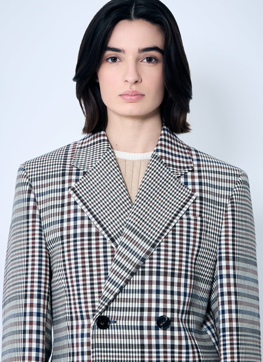 Bottega Veneta Women Structured Check-Cotton Blazer