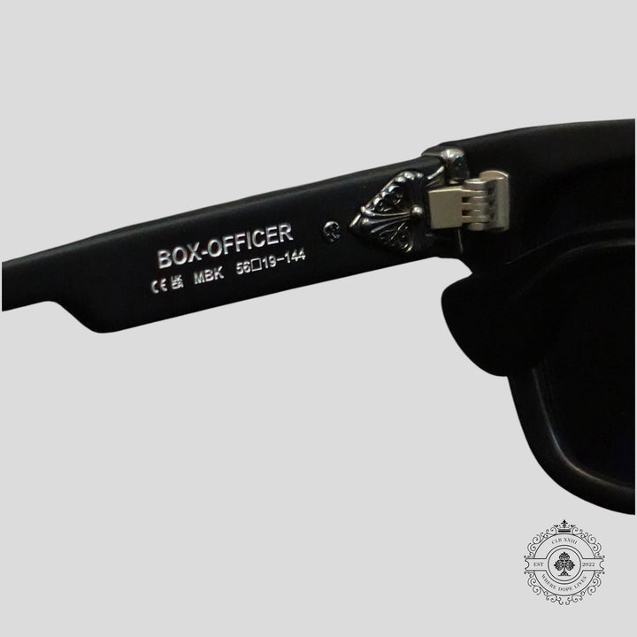 Chrome Hearts Box Officer Sunglasses in Matte Black/Silver