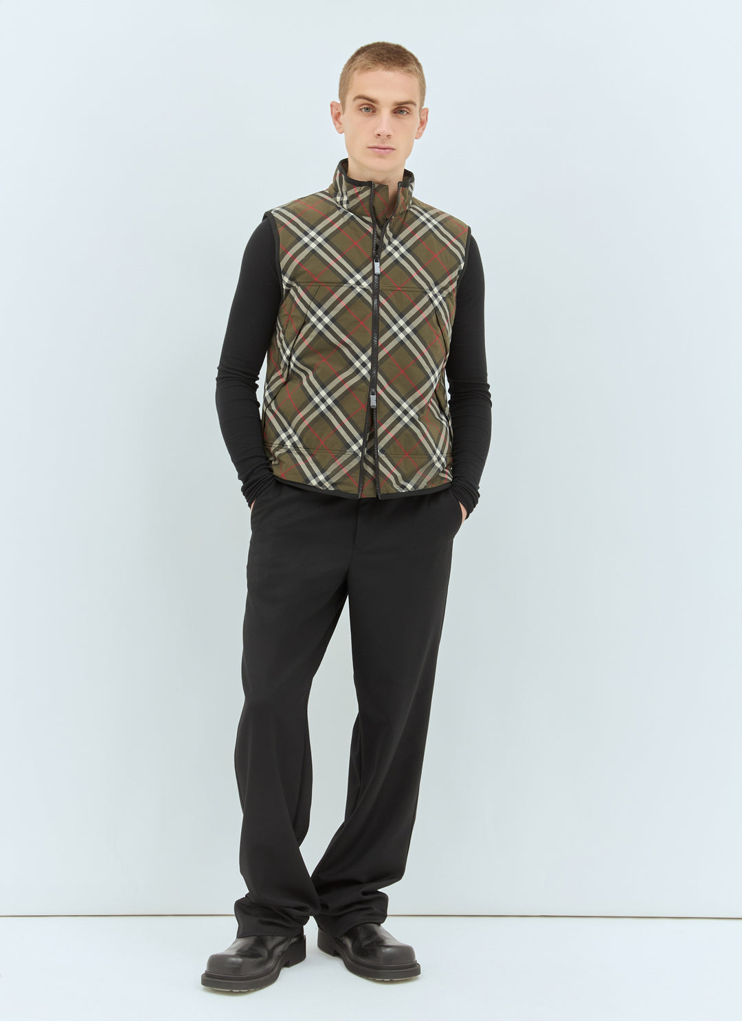 Burberry Men Check Padded Gilet