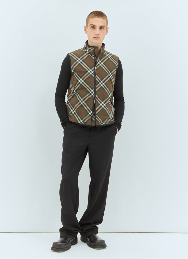 Burberry Men Check Padded Gilet