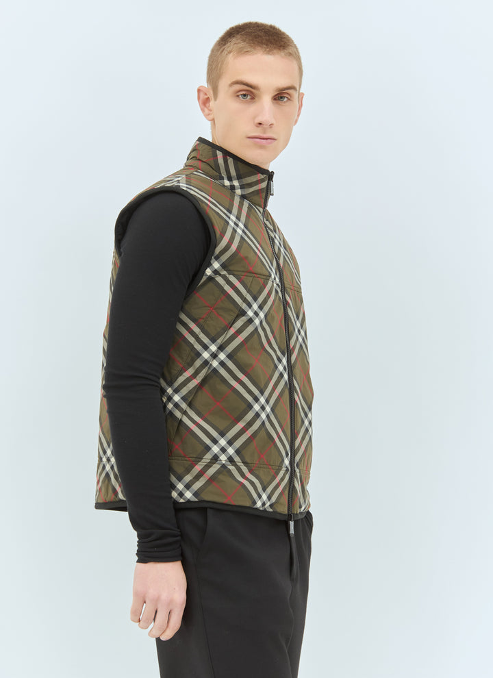 Burberry Men Check Padded Gilet