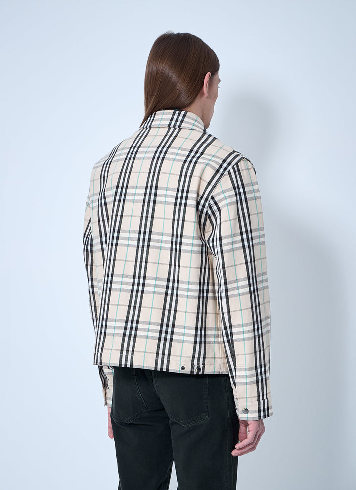 Burberry Men Check Cotton Harrington Jacket