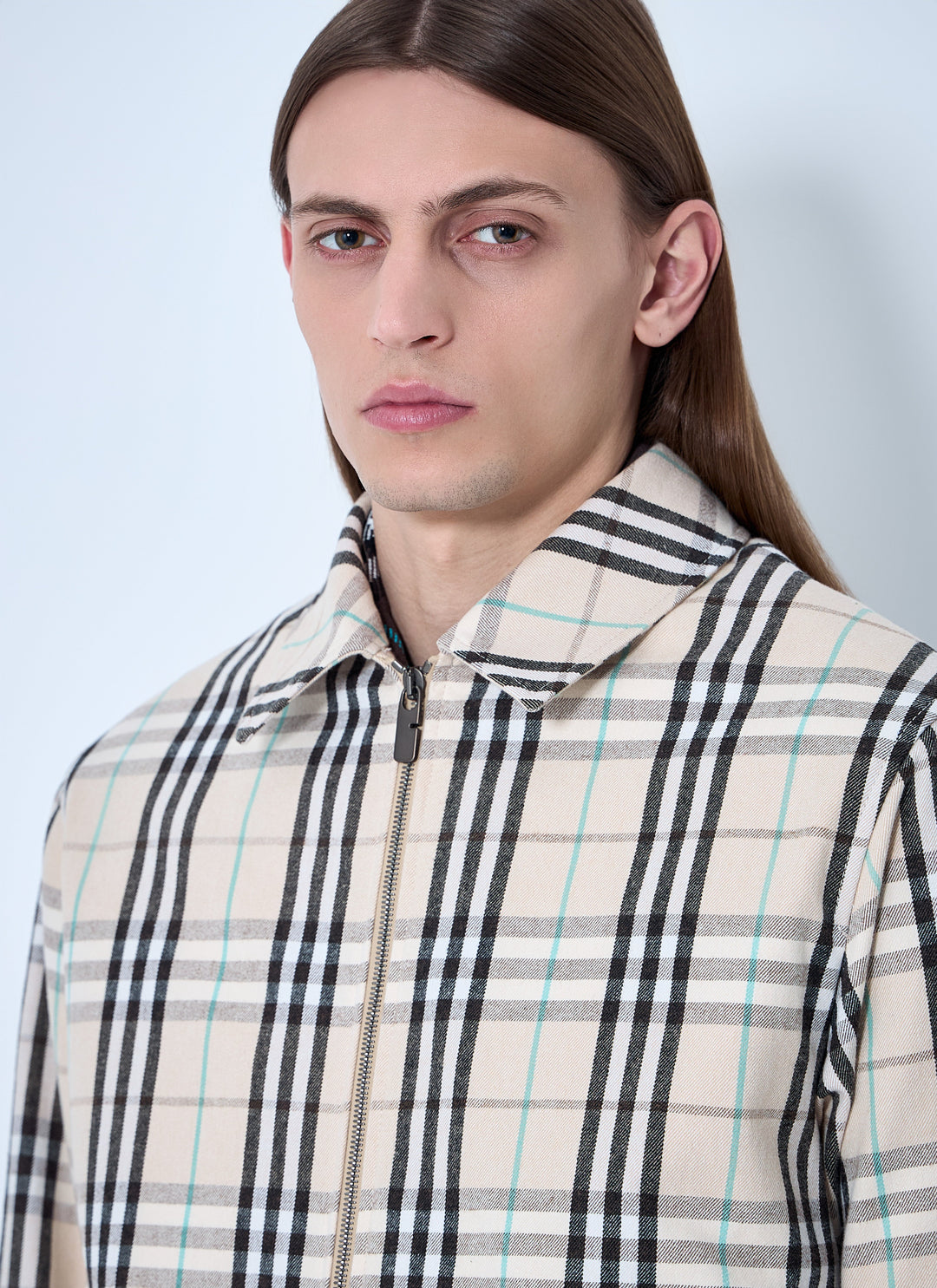 Burberry Men Check Cotton Harrington Jacket