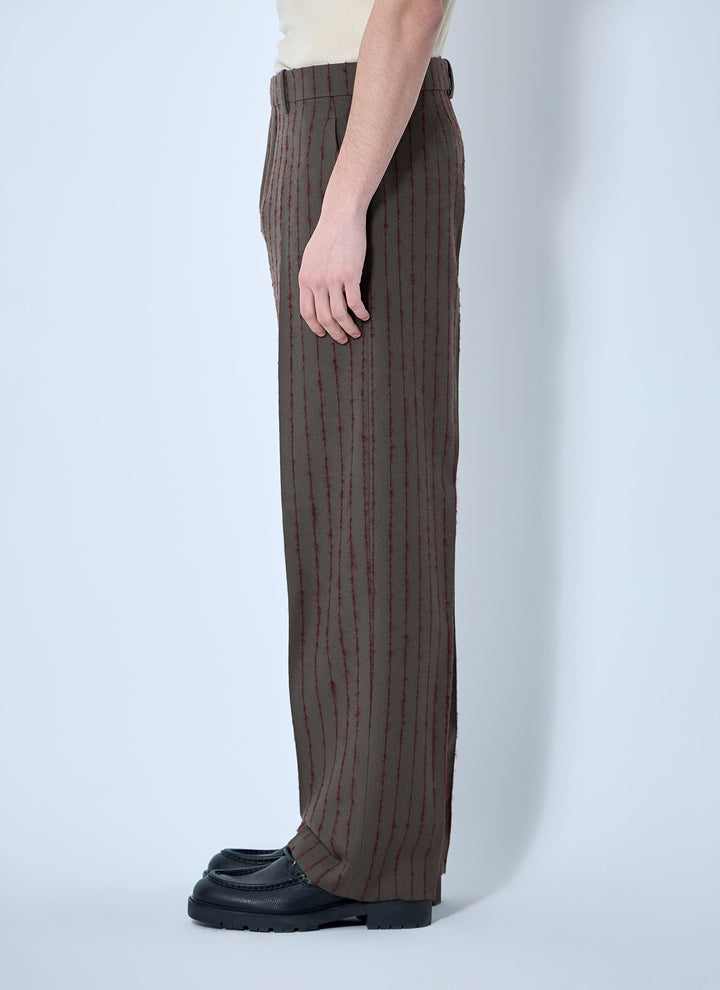 Burberry Men Striped Wool Tailored Pants