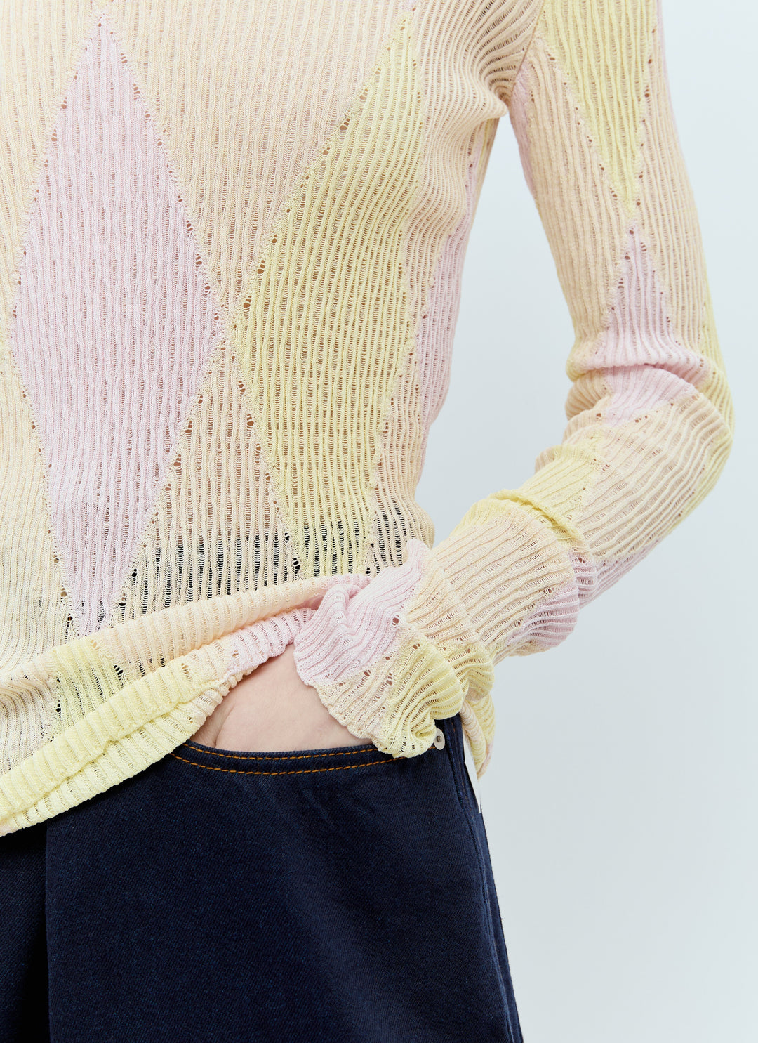 Burberry Women Argyle High-Neck Sweater