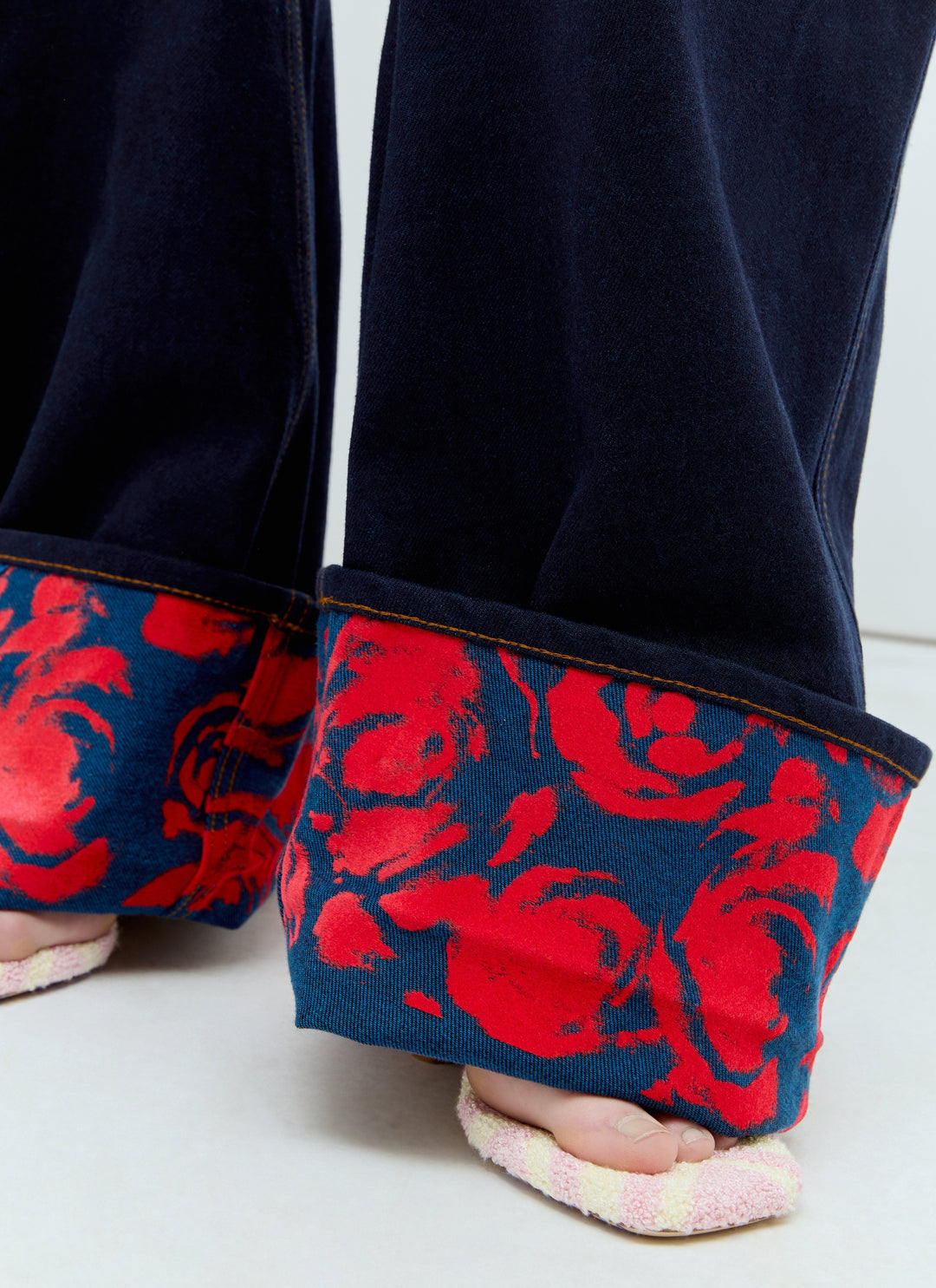 Burberry Women Rose Cuffs Heavyweight Jeans