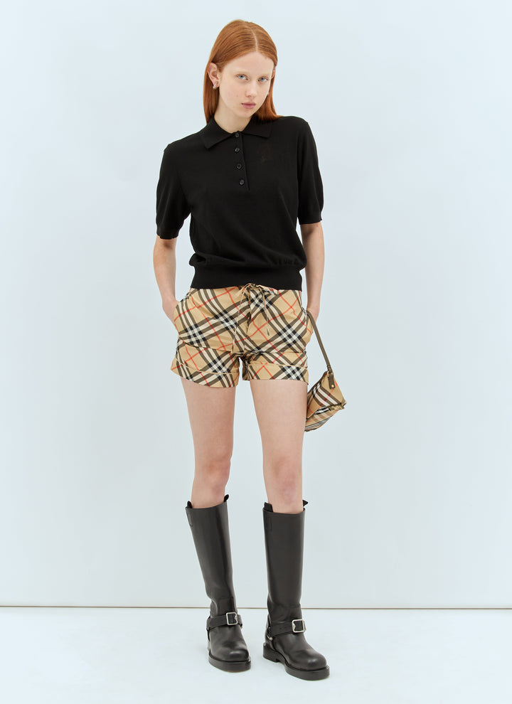 Burberry Women Check Silk Shorts