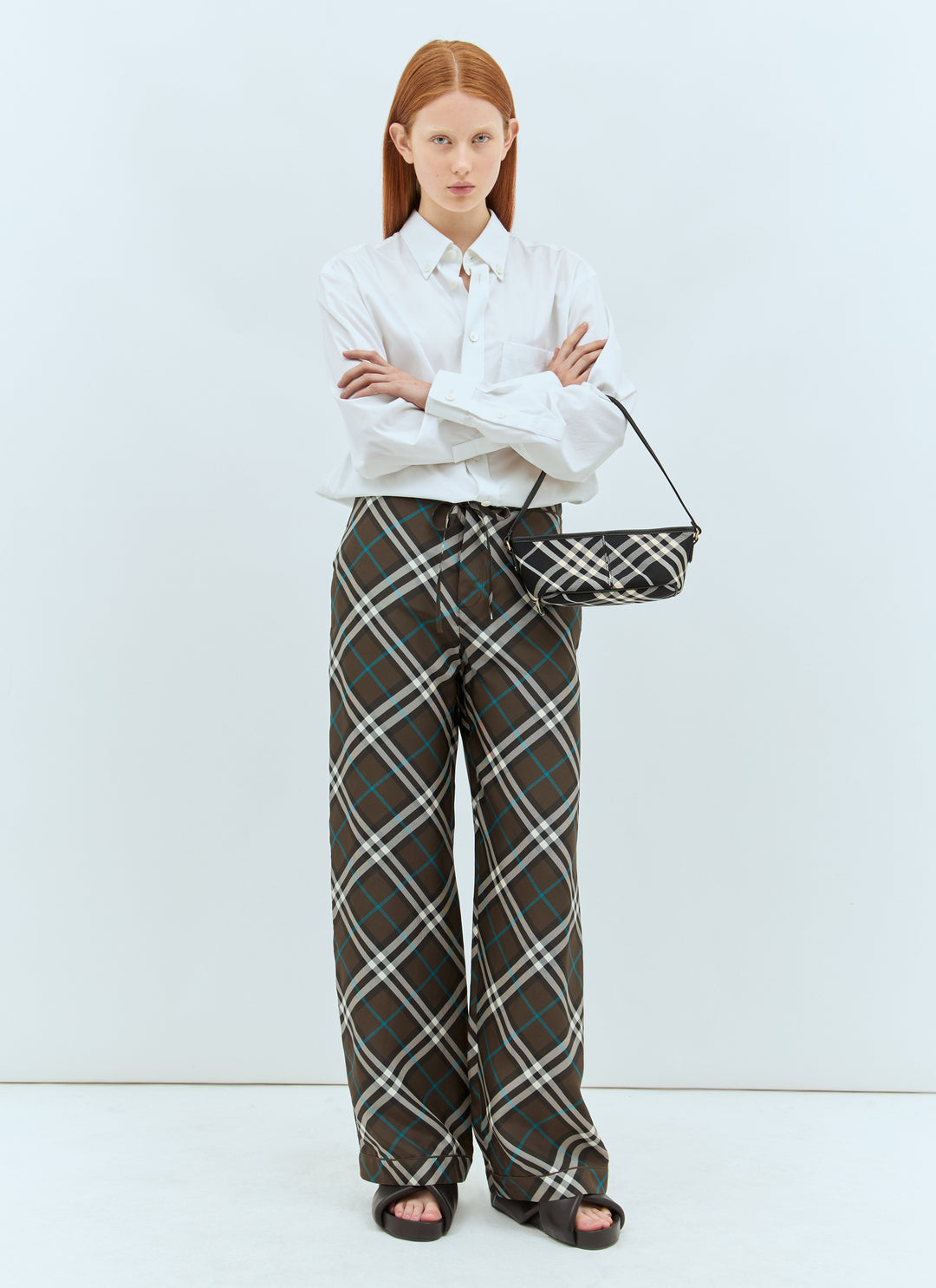 Burberry Women Check Silk Pants