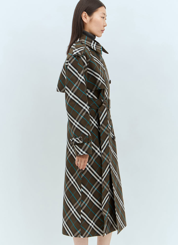Burberry Women Check Twill Trench Coat