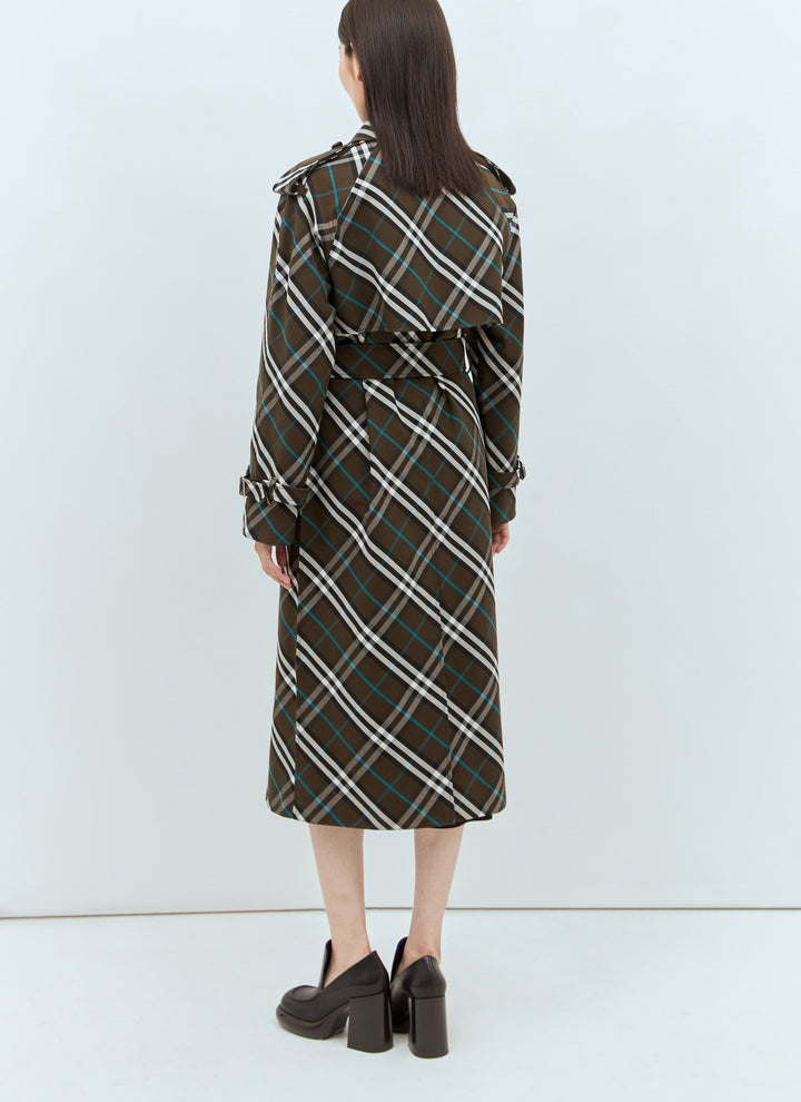Burberry Women Check Twill Trench Coat