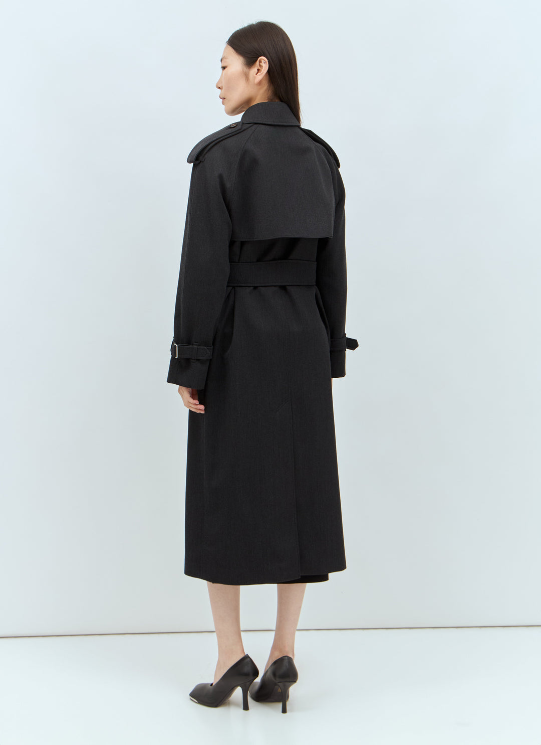 Burberry Women Long Wool Trench Coat