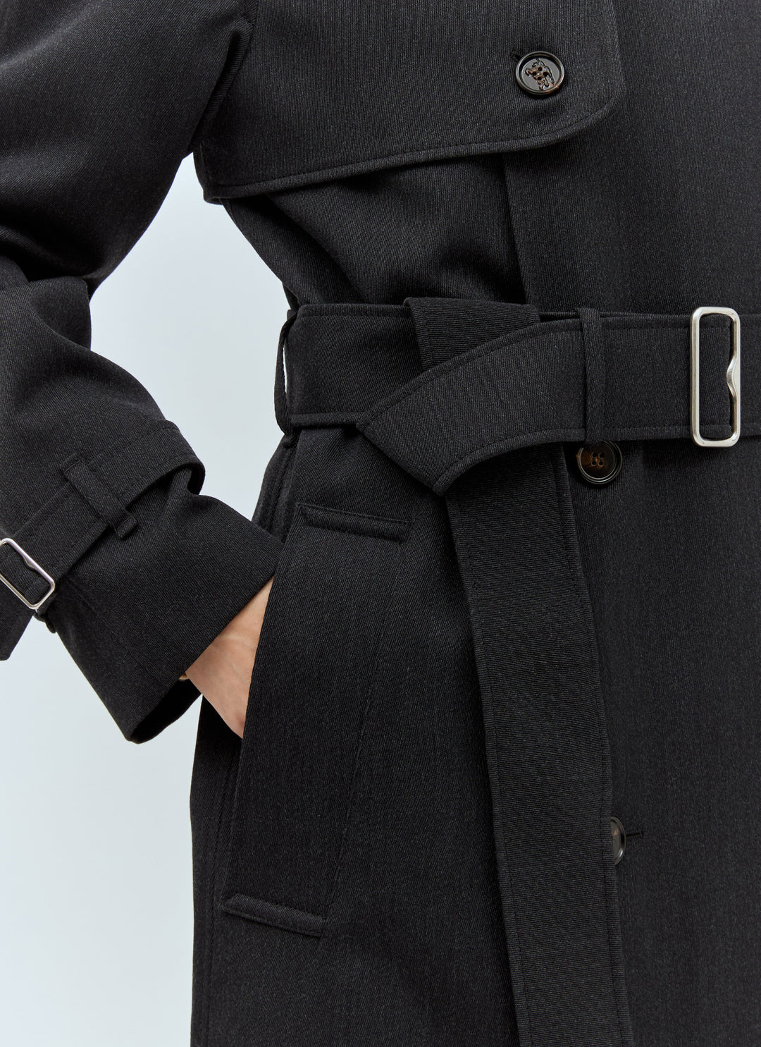 Burberry Women Long Wool Trench Coat