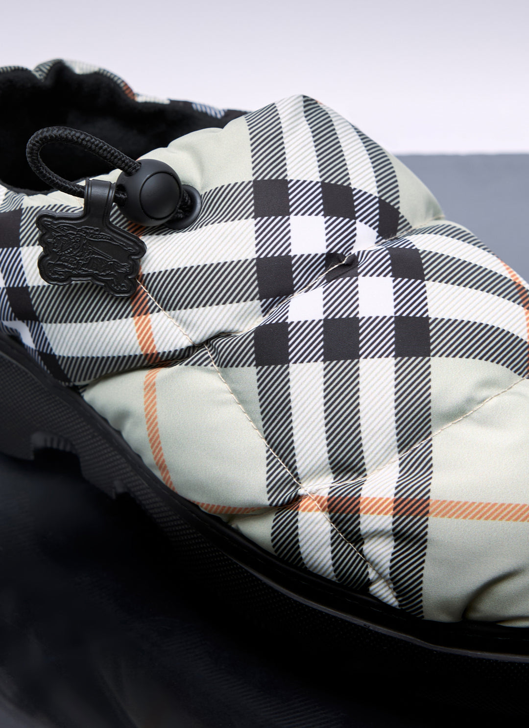 Burberry Women Check Nylon-Blend Pillow Mule