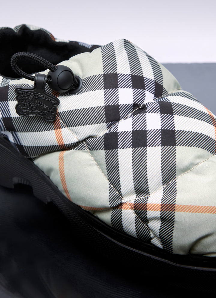 Burberry Women Check Nylon-Blend Pillow Mule