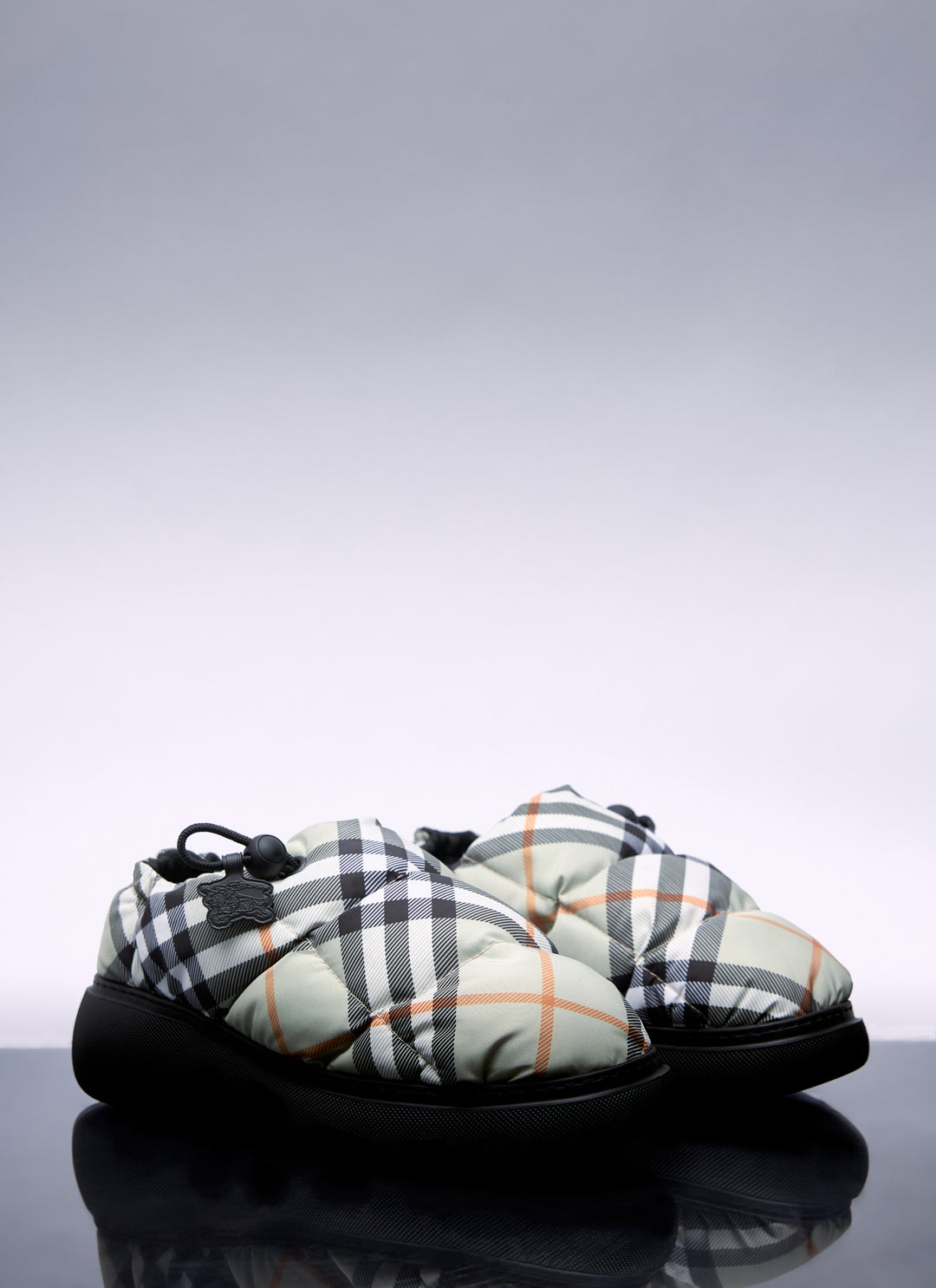 Burberry Women Check Nylon-Blend Pillow Mule
