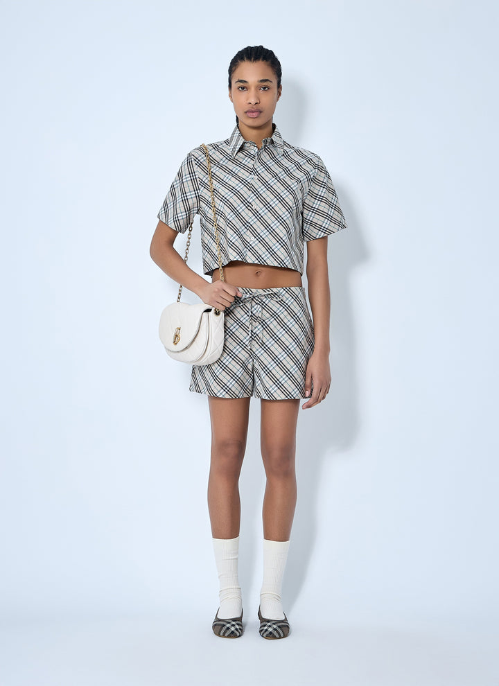 Burberry Women Crop Check Shirt