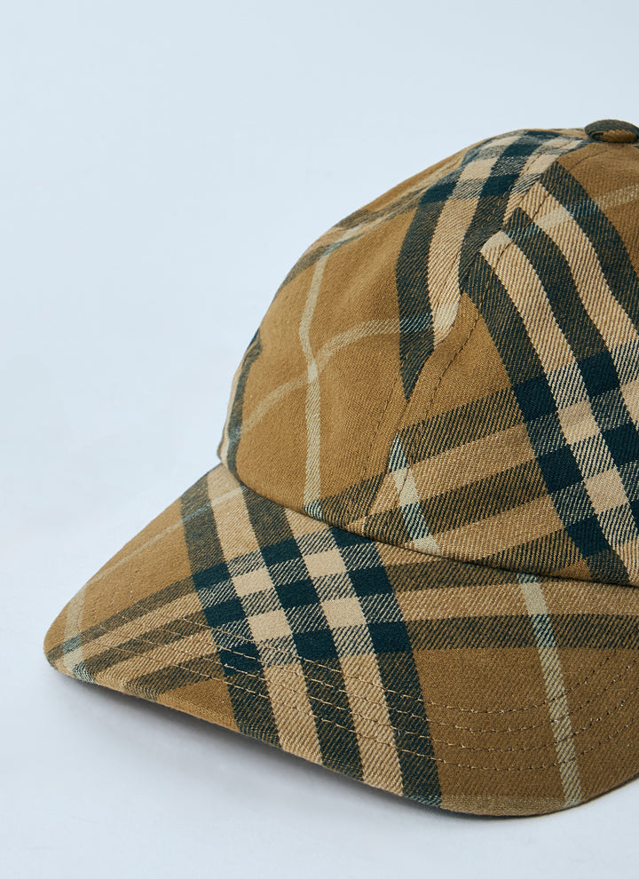 Burberry Men Check Cotton Baseball Cap