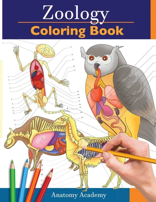 Zoology Coloring Book: Incredibly Detailed Self-Test Animal Anatomy Color workbook Perfect Gift for Veterinary Students and Animal Lovers - Paperback