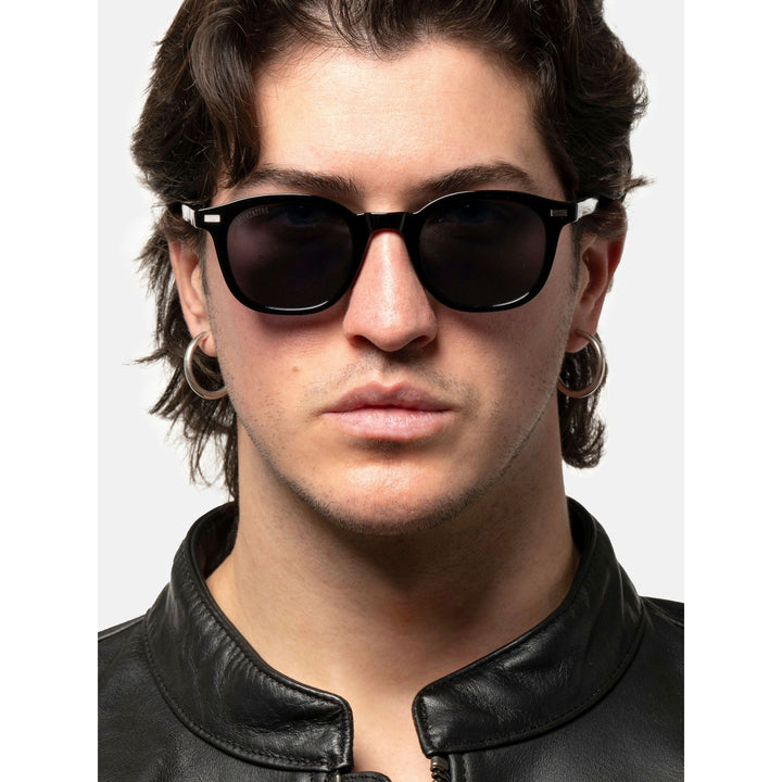 Black stylish Italian designed affordable sunglasses with UV protection.
