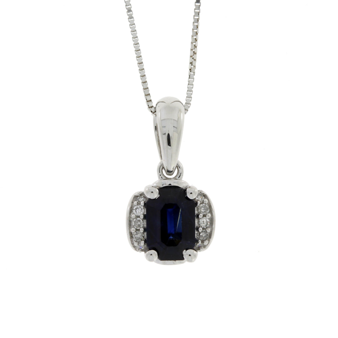 .63ct Sapphire Diamond Fashion Pendants 14KT White Gold
