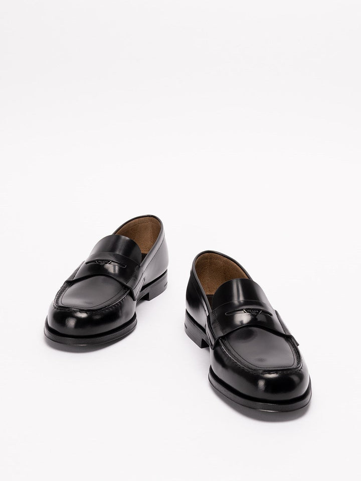 Prada Men Brushed Leather Loafers