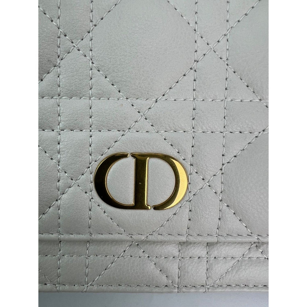 Christian Dior Caro Cannage white leather belt bag clutch – STORE 7994